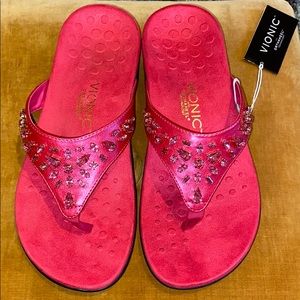 Vionic Shoes - Sandals Pink with Rhinestones Sz 9